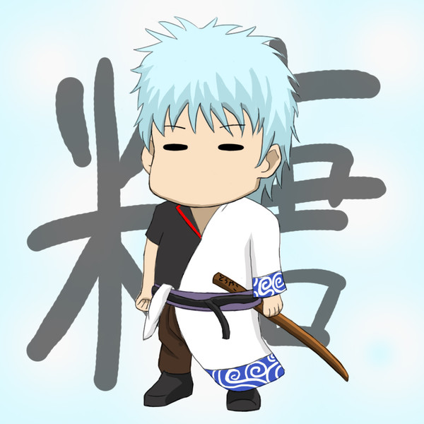 キューティクル探偵のデフォルメキャラっぽい銀さんを描いてみた
