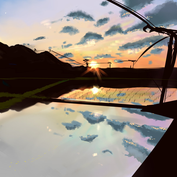 田舎　夕暮れ