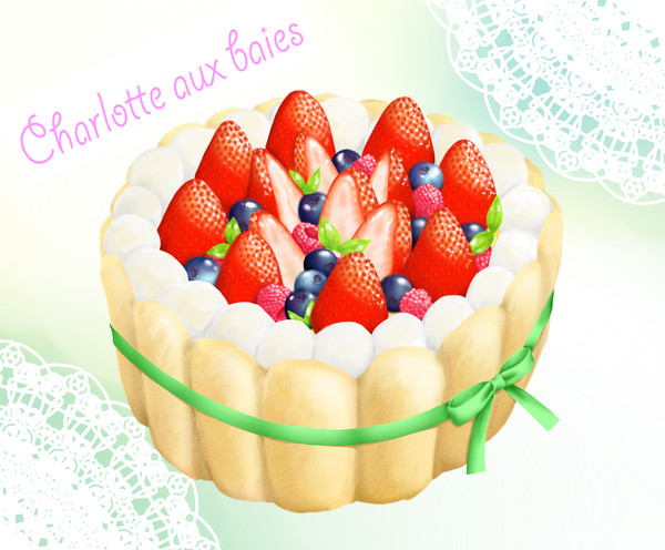 ベリーのシャルロットケーキ