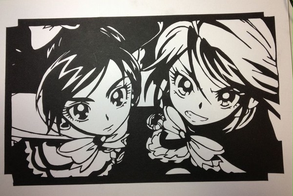 【切り絵】　キュア黒白