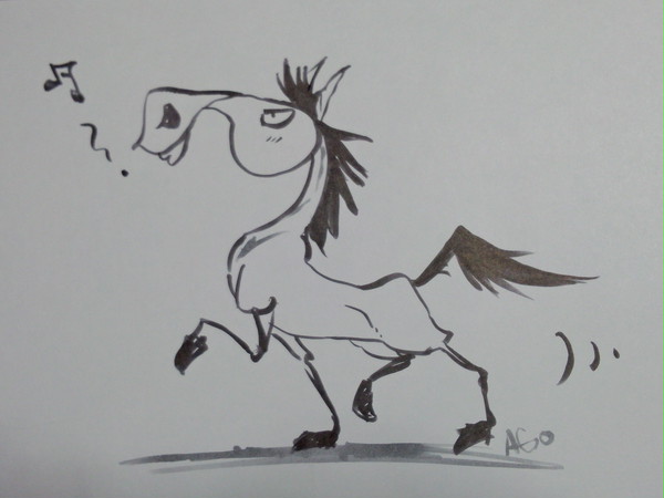 落書き　馬
