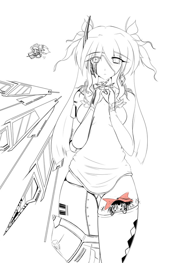 メカと融合した少女