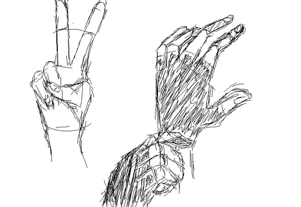 【絵練習】手。ピース。