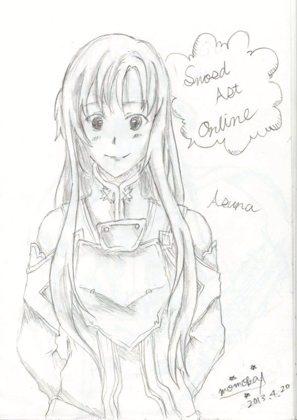 ソードアート・オンラインをシャーペン画で描いてみた