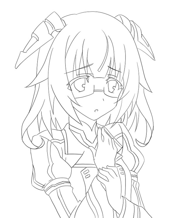 更識簪 トレス 線画