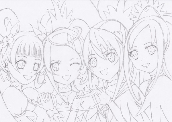 ドキドキプリキュア　ぬりえ用