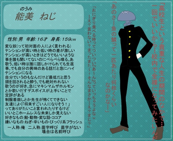 【絵師異形】能美　ねじ【キャラシ】