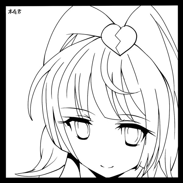 伤心妹纸拟人头像线稿