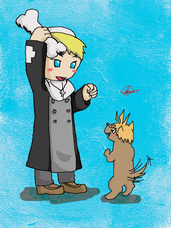 Justin Law and Giriko(dog)