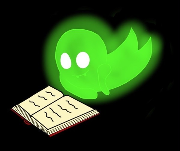 Greenie reading book