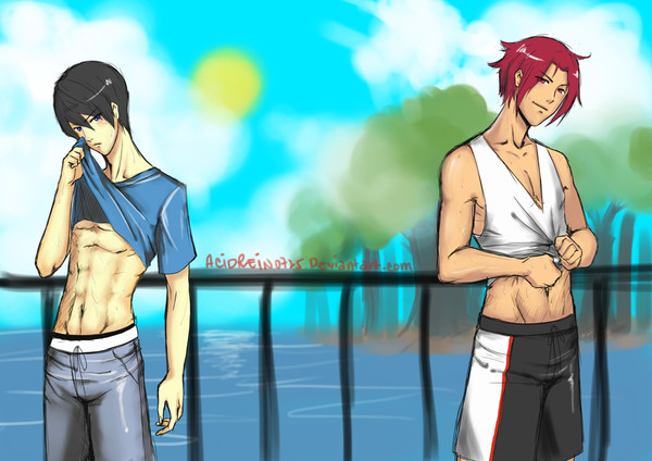 Free! Rin & Haruka jogging.