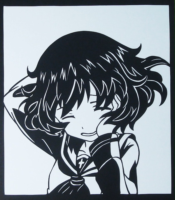 「ガルパン」秋山優花里 切り絵にしました