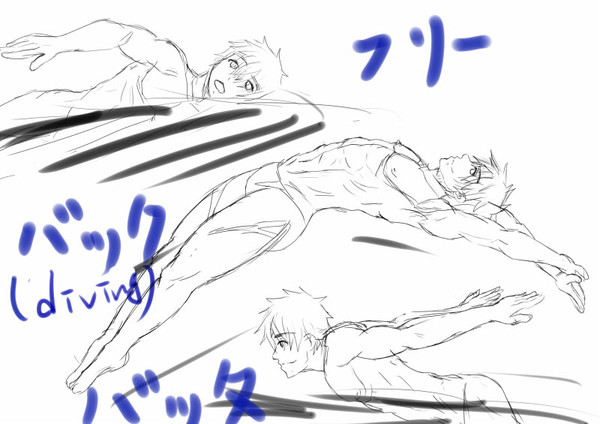 【落書き】橘真琴泳ぎ動作練習