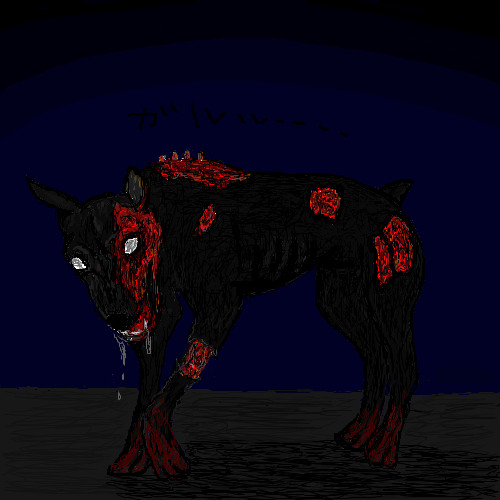 マウス画　ゾンビ犬