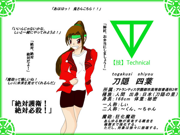 【魔砲学園2.0】 刀隠 四葉 【生徒】