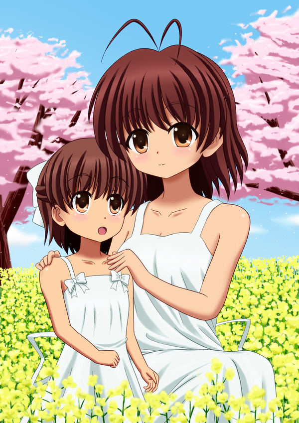 菜の花に囲まれ