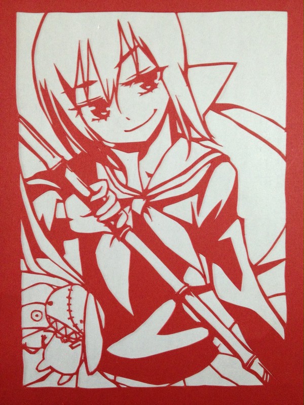 【切り絵】鏡都ヲ走リシ少女