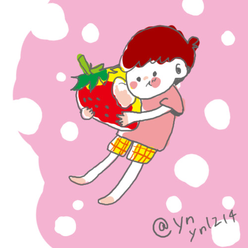 イチゴもぐもぐ！