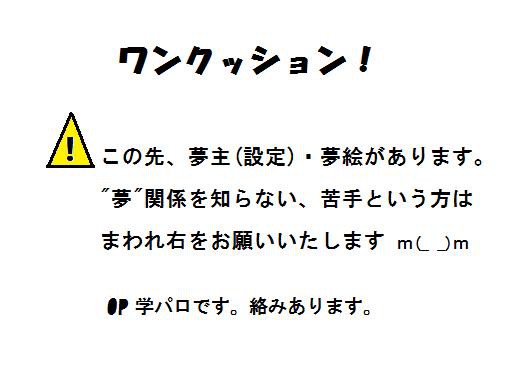 【夢(学/パ/ロ)】注意