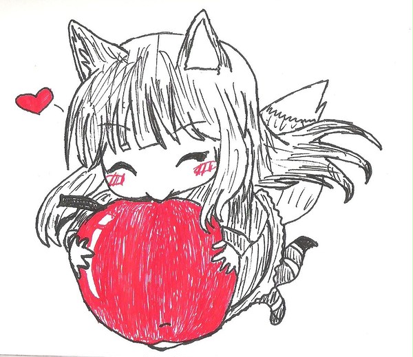 Holo, the apple loving wolf