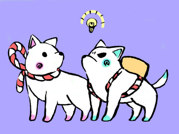 何かひらめいた模様