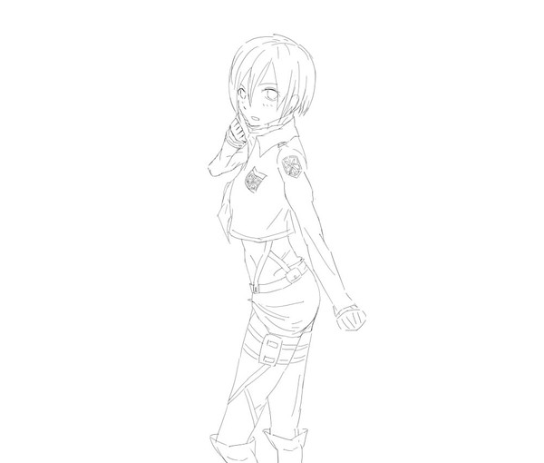ミカサ(線画)