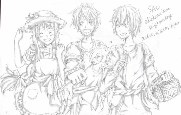 ソードアートオンライン シャーペンで描いてみた