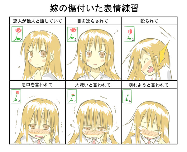イブの傷ついた表情練習