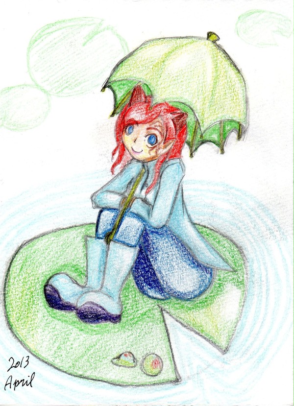 雨降りカエル
