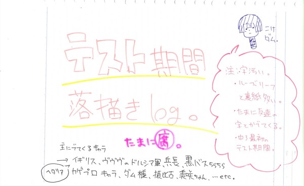 テスト期間落書き
