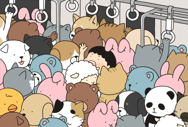 アニマル満員電車