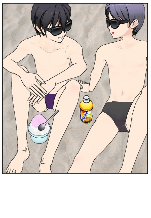 水着の2人
