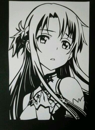 切り絵でアスナさん作ってみました