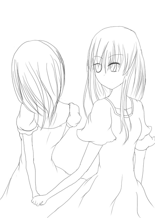 手を繋ぐの少女たち