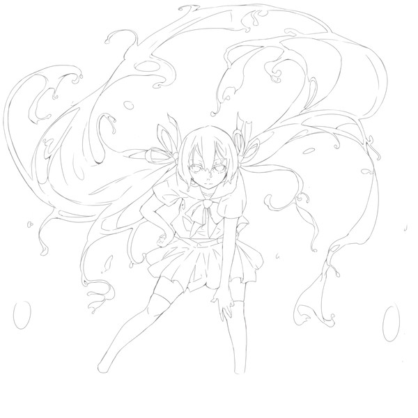 【ぬりえ】ボトルミク線画