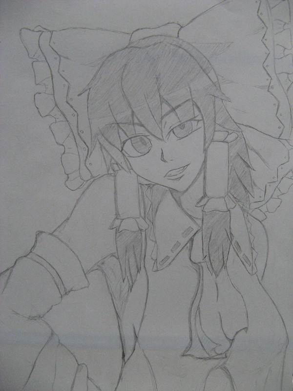 霊夢を描いたんだ。
