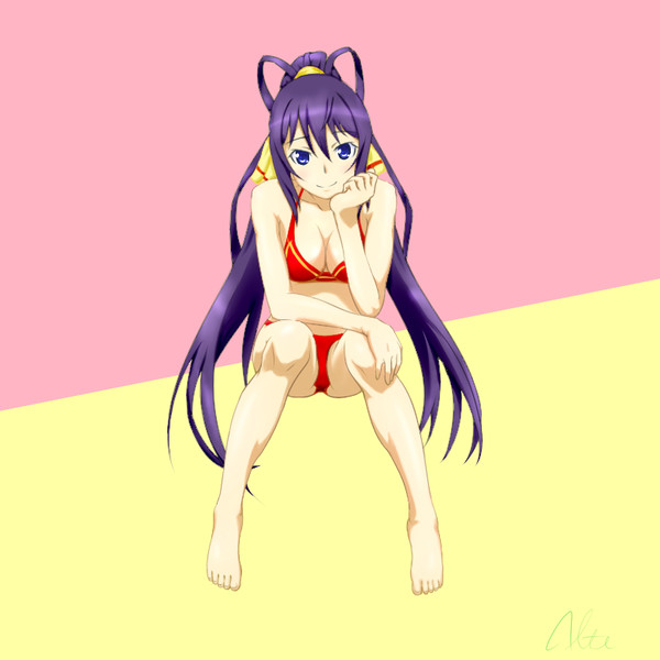 箒さんの水着姿を描いてみた。