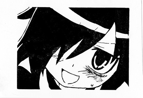 消しゴムはんこ（はがき１／２サイズ）　もこっち