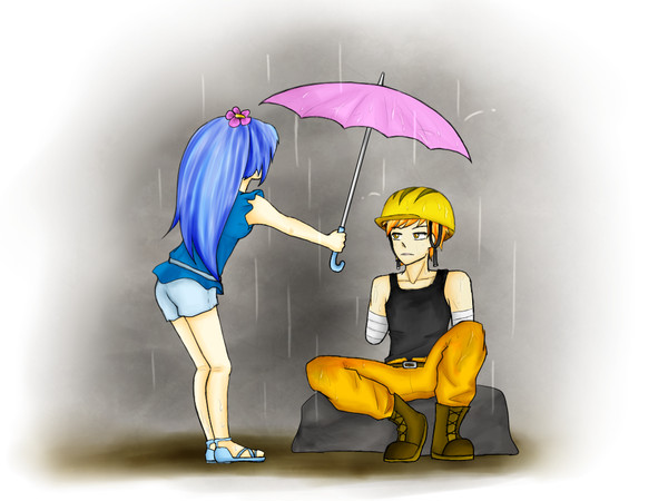 [HTF 擬人化]Handy Petunia rain