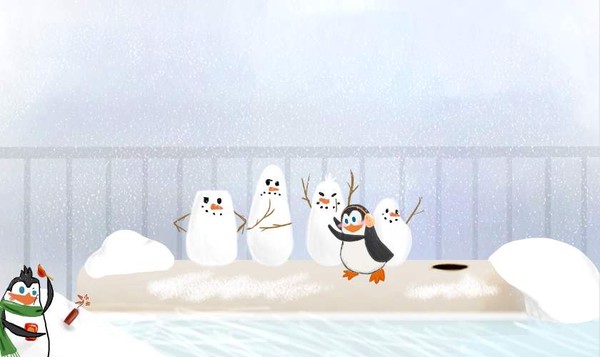 ペンギンズの雪だるま＊