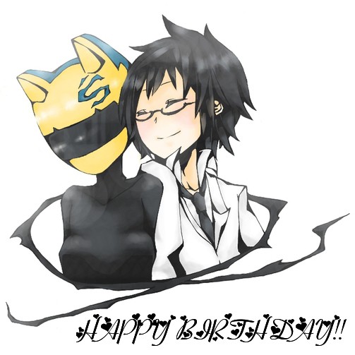 新羅とセルティ(友達へのおたおめイラスト)