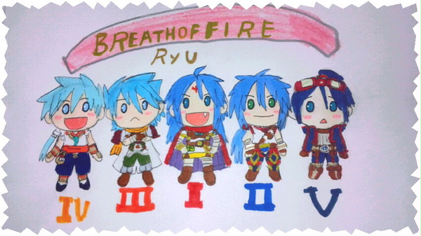 リュウ達をデフォルメで描いてみたった