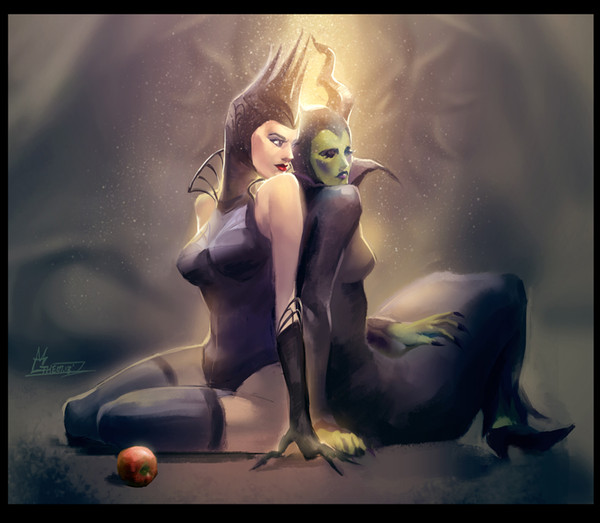 doodle-Maleficent and Queen 2
