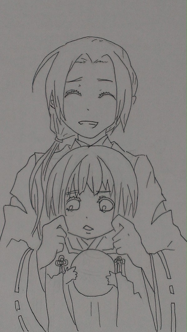 にー。(ほら菊、笑うアル)