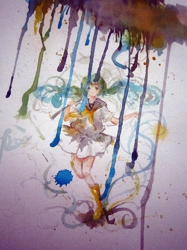 雨 习作=。=