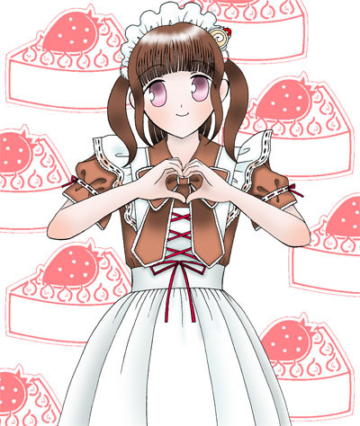 札幌の「くりころり」のメイドさんをモデルにしました。