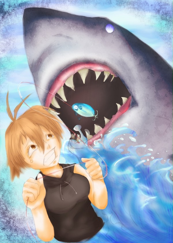 海腹さんとサメ