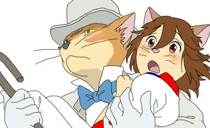 バロンと嶺二（猫の恩返しトレス）