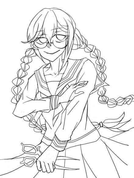 超高校级文学少女  线稿
