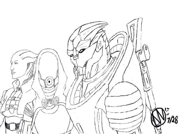 Aria，Tali，Garrus